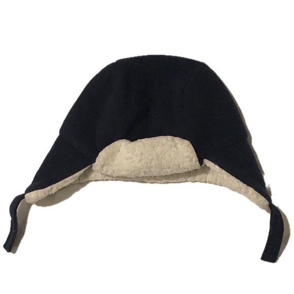 Place Dark Blue Cap Beanie Sherpa Lining Closure Under Chin 6-12M - Picture 1 of 7